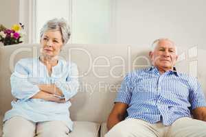 Senior couple upset with each other