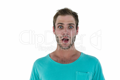 Portrait of surprised hipster man