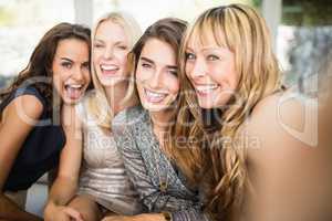 Group of beautiful women having fun