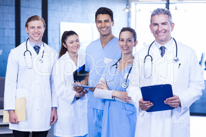 Portrait of medical team standing together