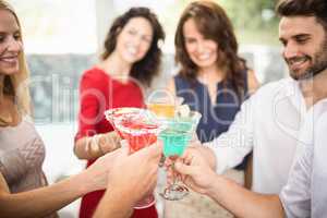 Group of friends having cocktail