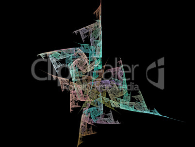image of one Digital Fractal on Black Color image of one Digital Fractal on Black Color