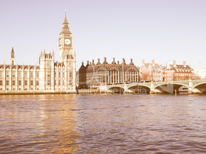 Houses of Parliament London vintage