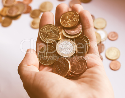 Euro coins vintage