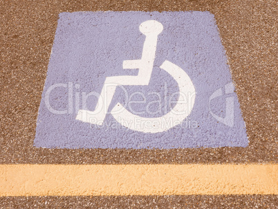 Disabled sign vintage