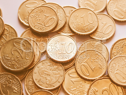 Euro coins vintage