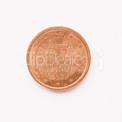 Spanish 2 cent coin vintage