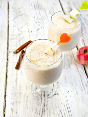 Jelly airy apple in wineglass on board