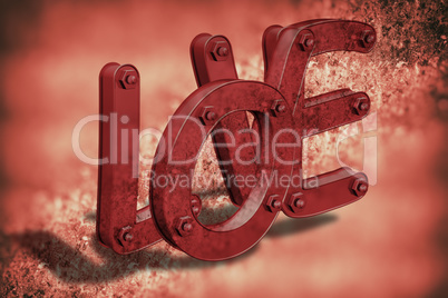 Love - Grunge - Background - 3D