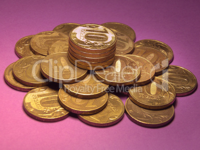A lot of money, a pile of small coins