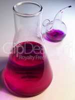 laboratory glassware, solution of potassium permanganate