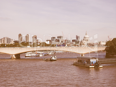 Waterloo Bridge in London vintage