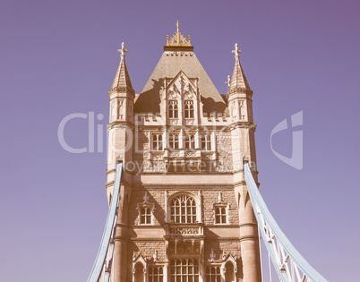 Retro looking Tower Bridge in London