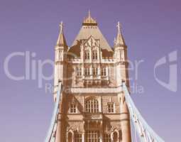 Retro looking Tower Bridge in London