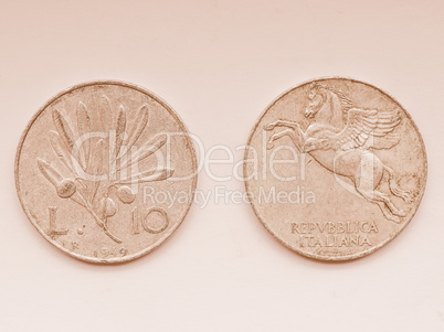 Old Italian coins vintage