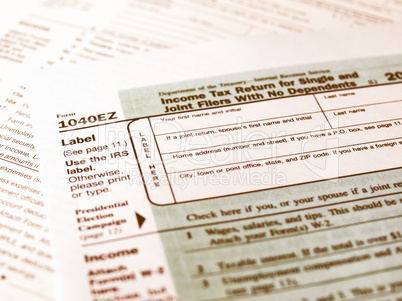 Tax forms vintage