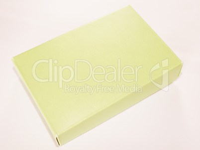 Green yellow paper box vintage