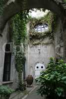 Old courtyard in Ischia, Italy