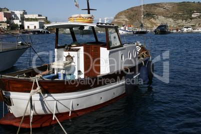 Small fishing and leisure boats tied in port, Adriatic sea