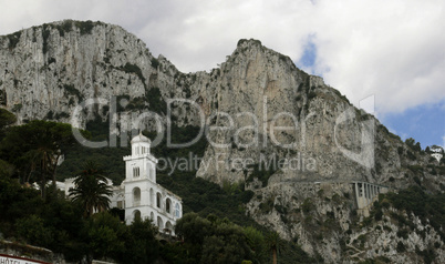 town of Capri on the rocky island