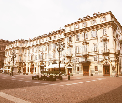 Piazza Carignano Turin vintage