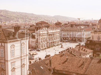 Retro looking Piazza Castello Turin