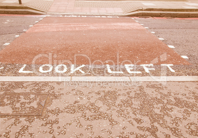 Look Left sign vintage