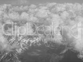 Black and white Clouds on Alps