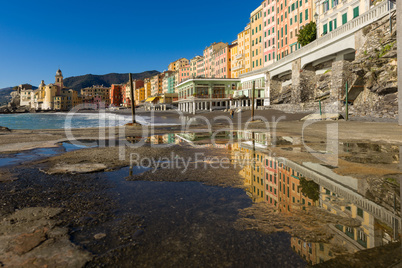 The village of Camogli reflecting