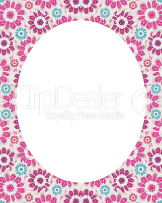 Stylized Floral Frame with Round Borders