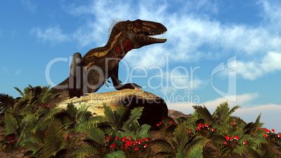 Nanotyrannus dinosaur resting - 3D render