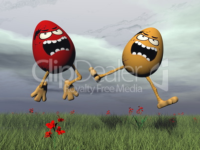 Easter crazy eggs - 3D render