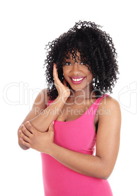 African American woman in portrait image.