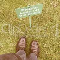 Keep off the grass vintage