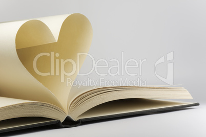 Book with heart-shaped pages.