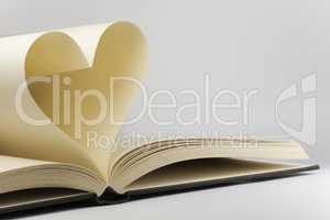 Book with heart-shaped pages.