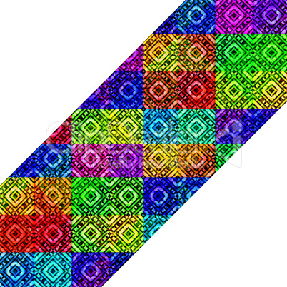 Colorful Check Polygons Diagonal Stripe Background