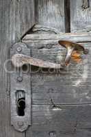 Detail of old door handle at Buchlov Castle