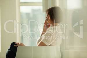 Side view of businesswoman talking on phone