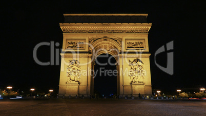 Famous Champs-Elysees arch at night