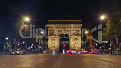 Arc de Triomphe, Paris illuminated at night