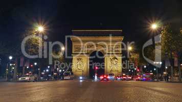 Arc de Triomphe, Paris illuminated at night