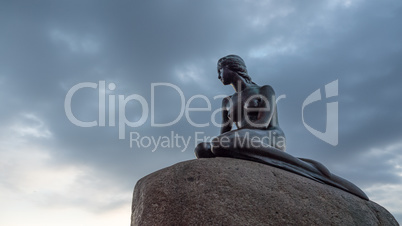 Low angle view of Little Mermaid statue in Denmark