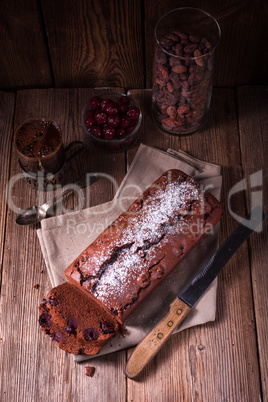 chocolate cake with cherries