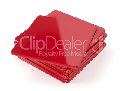 Red plastic beermats