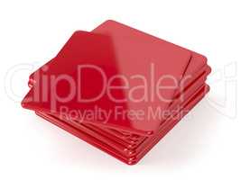 Red plastic beermats