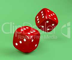 Red rolling dices
