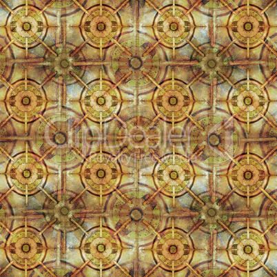 Circles and Lines Modern Check Seamless Pattern