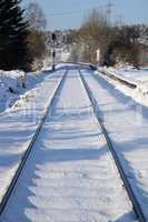 Bahnlinie im Winter