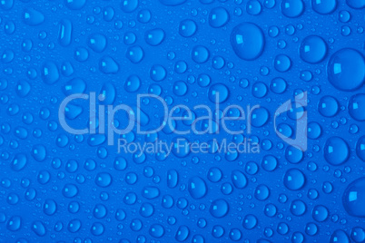 Blue water drops background